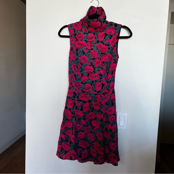 Reformation Dresses & Skirts - Reformation RARE Floral Dress Mock/Turtleneck Open Back Size Small Poppyfield
